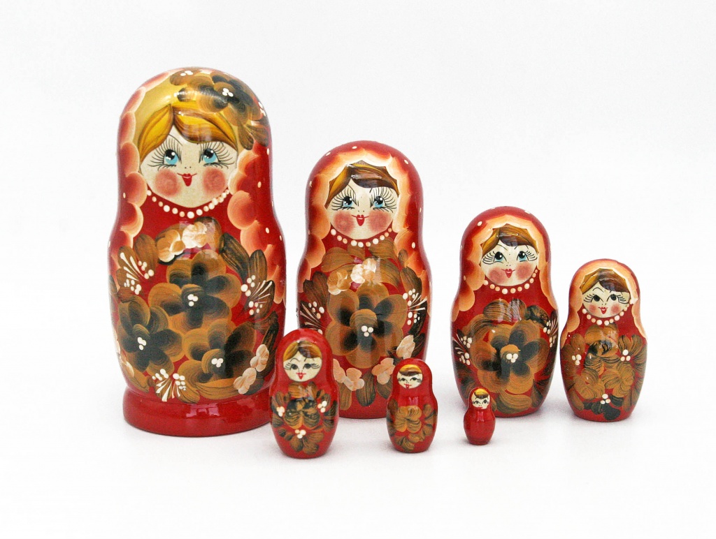Матрешка "7 м Золотой цветок"