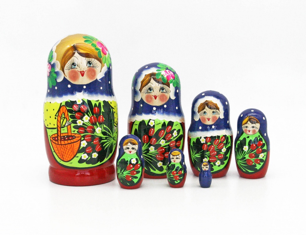 Матрешка "7 м с корзиной"